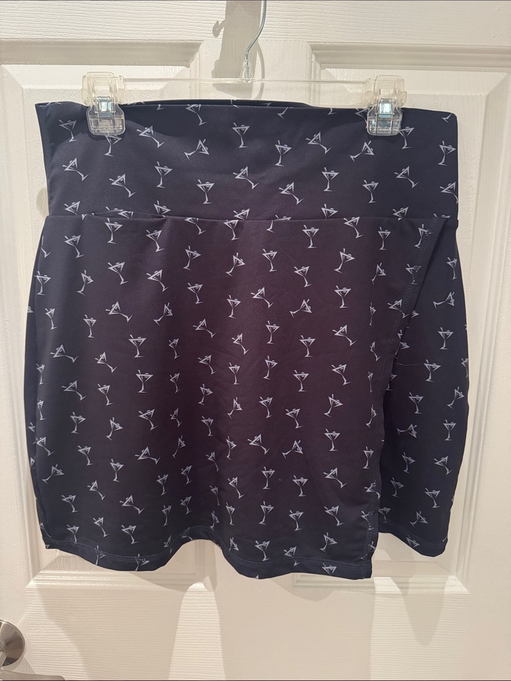 Golf Mini Skort with White Martini Print - Navy